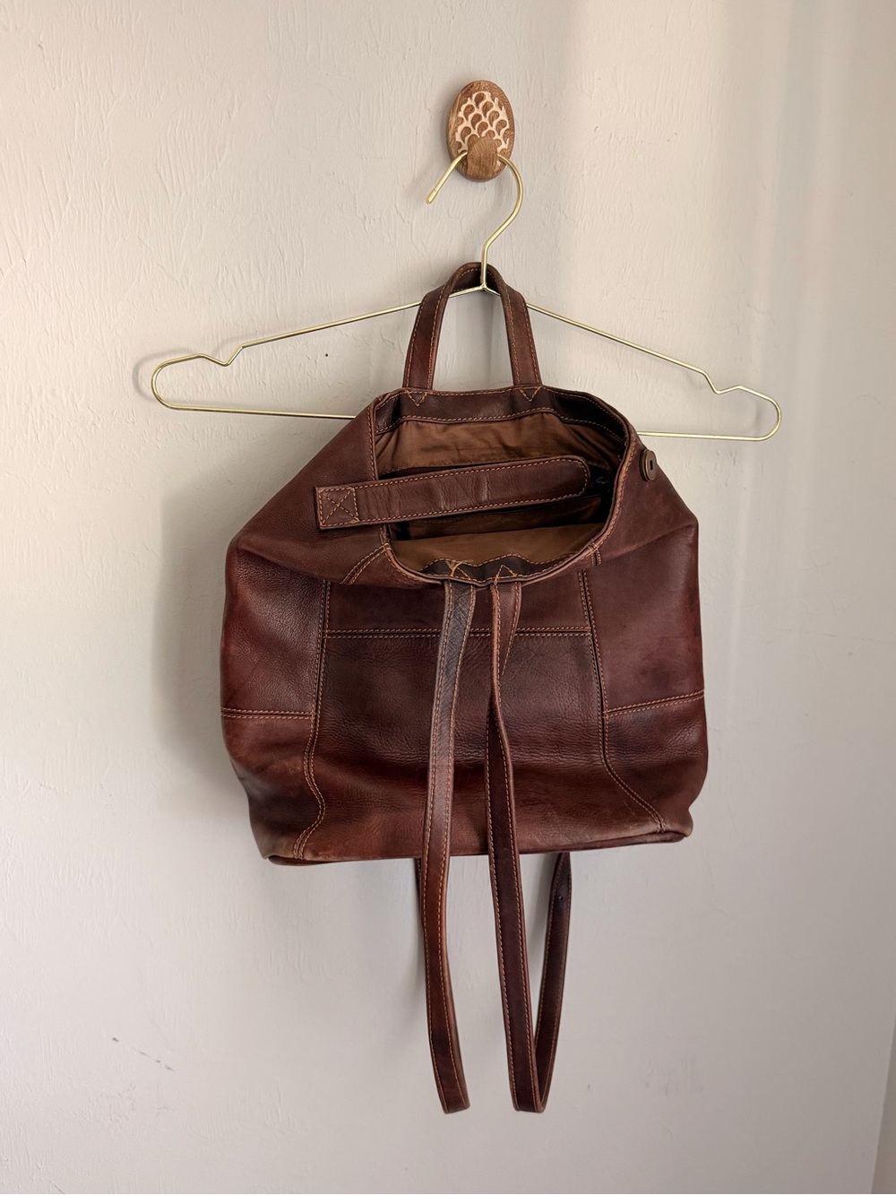 Frye Dark Brown Leather Backpack